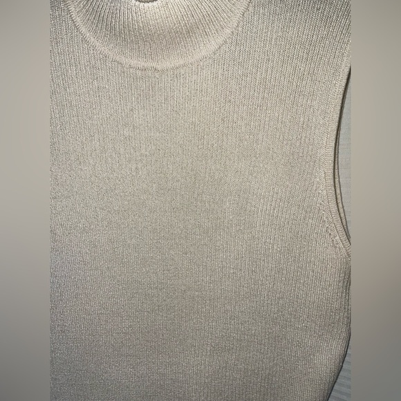 Croft & Barrow Cream Ribbed Tank Top - Picture 3 of 6